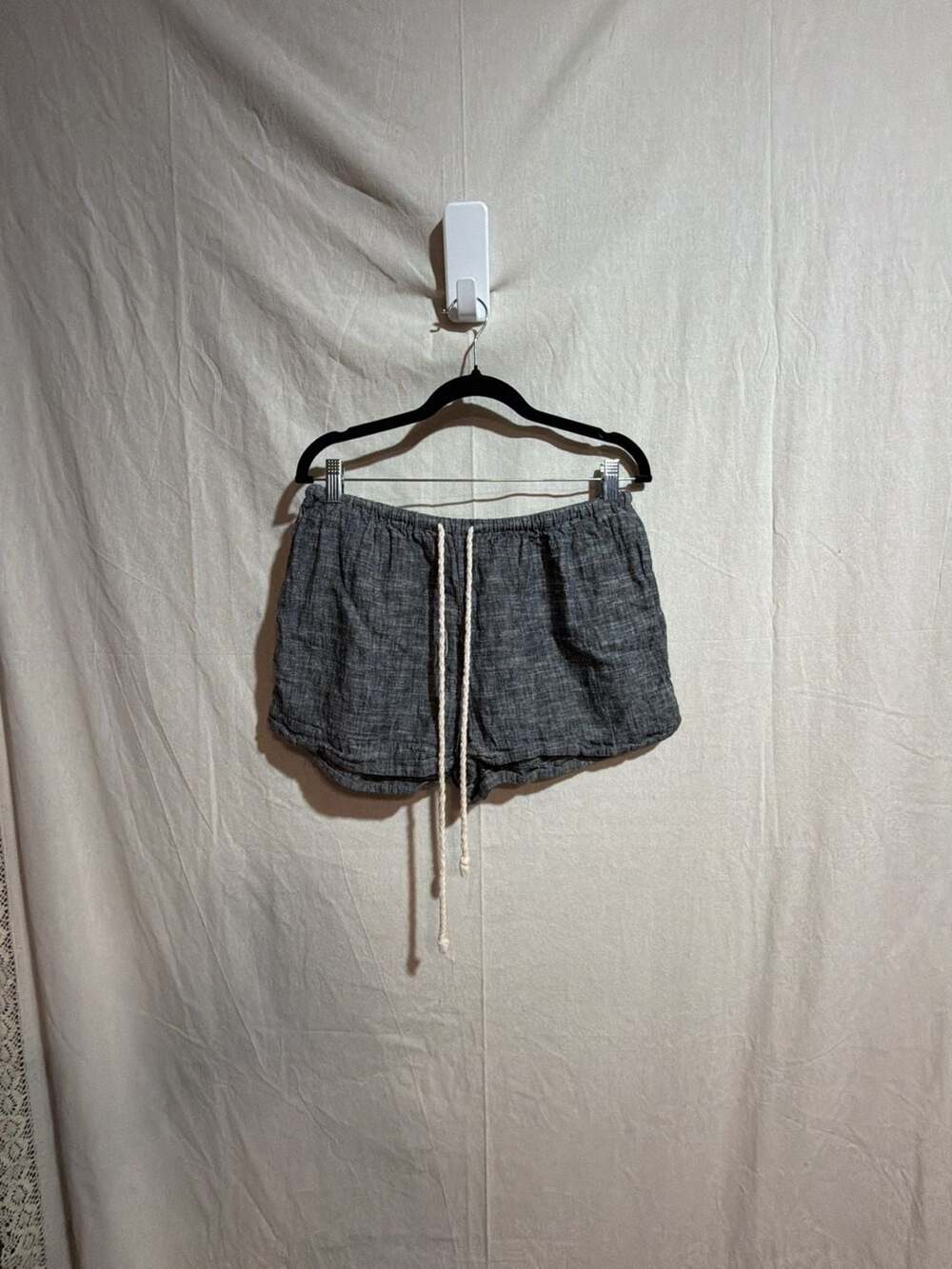 Mossimo Supply Co. Linen Blend Drawstring Shorts Charcoal Size M